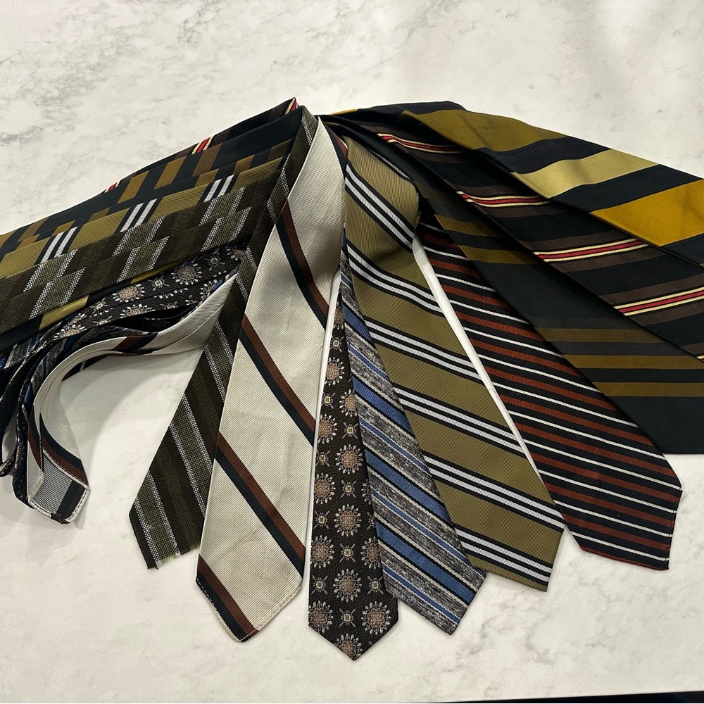 All Vintage Elegant Striped and Patterned Men's Ties Set